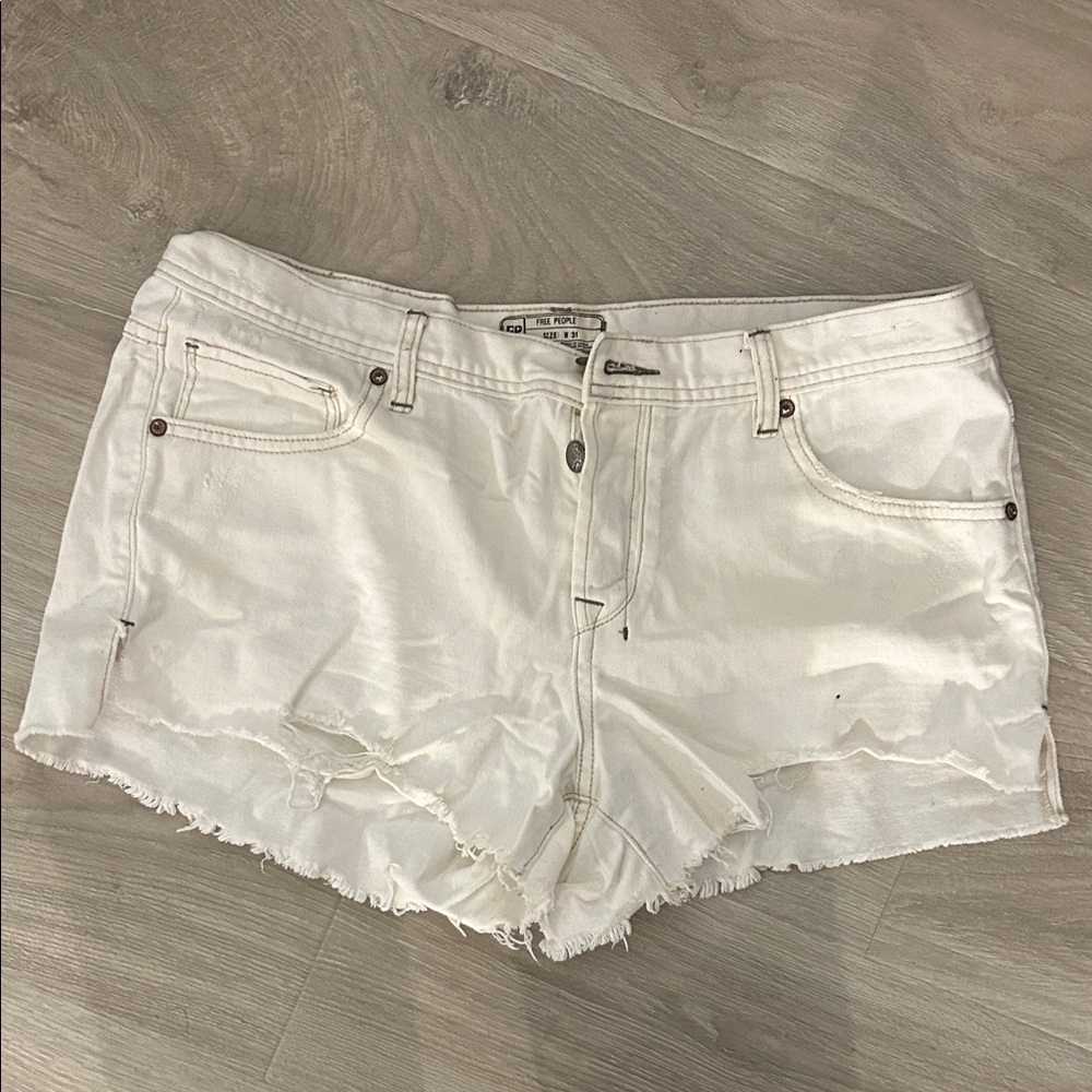 White Free People Denim Shorts
